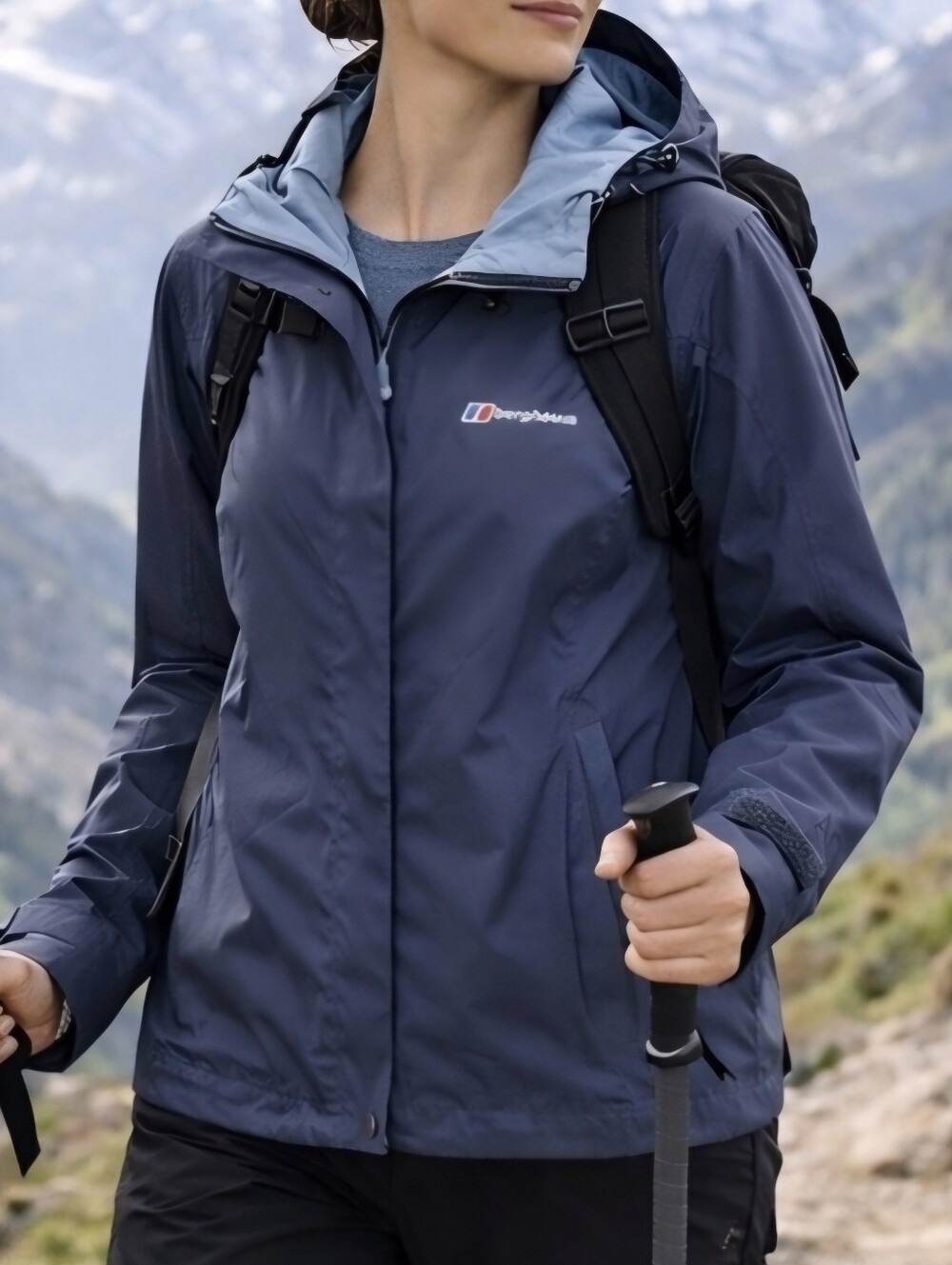 Berghaus AQ2 Waterproof Jacket Size 8 Lightweight Hooded Hiking Rain Shell
